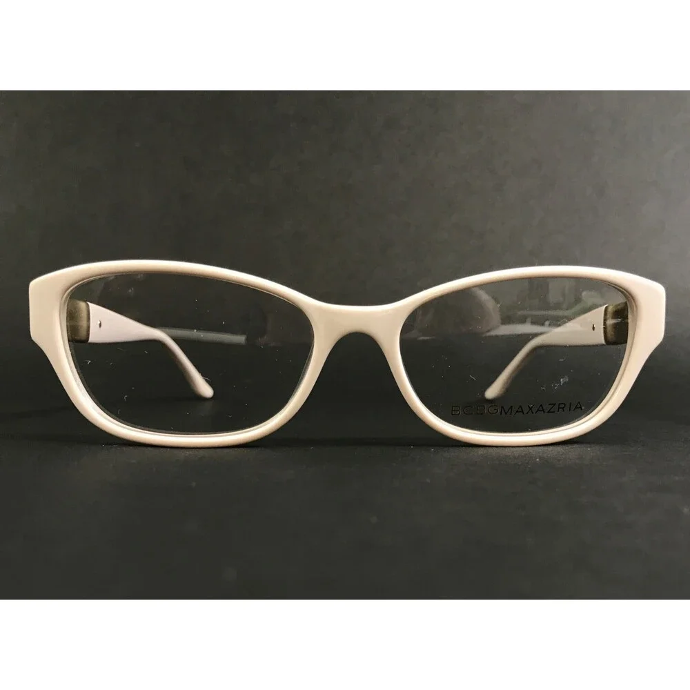 BCBGMAXAZRIA Eyeglasses Frames KASIA ALMOND WHITE Cat Eye Crystals 52-16-135